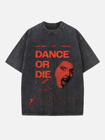 Lady Gaga Print Round Neck T-shirt