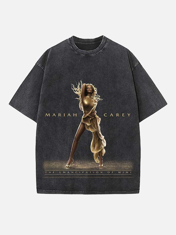 Mariah Carey Print Round Neck T-shirt
