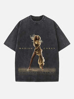Mariah Carey Print Round Neck T-shirt