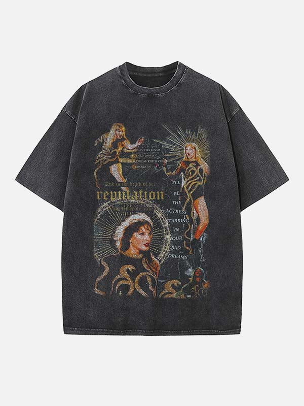 Taylor Swift Print Round Neck T-shirt
