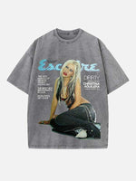 Christina Aguilera Print Round Neck T-shirt