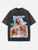 Cardi B Print Round Neck T-shirt