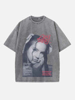 Lana Del Rey Print Round Neck T-shirt