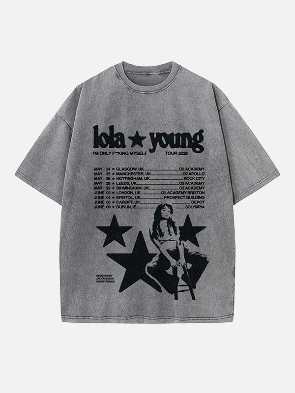 Lola Young Print Round Neck T-shirt