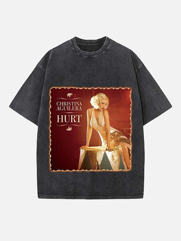 Christina Aguilera Print Round Neck T-shirt