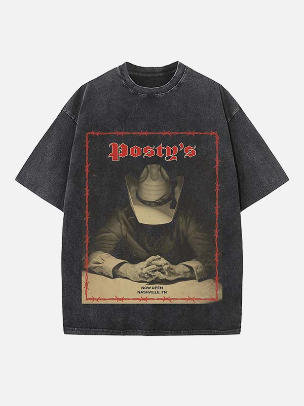 Post Malone Print Round Neck T-shirt