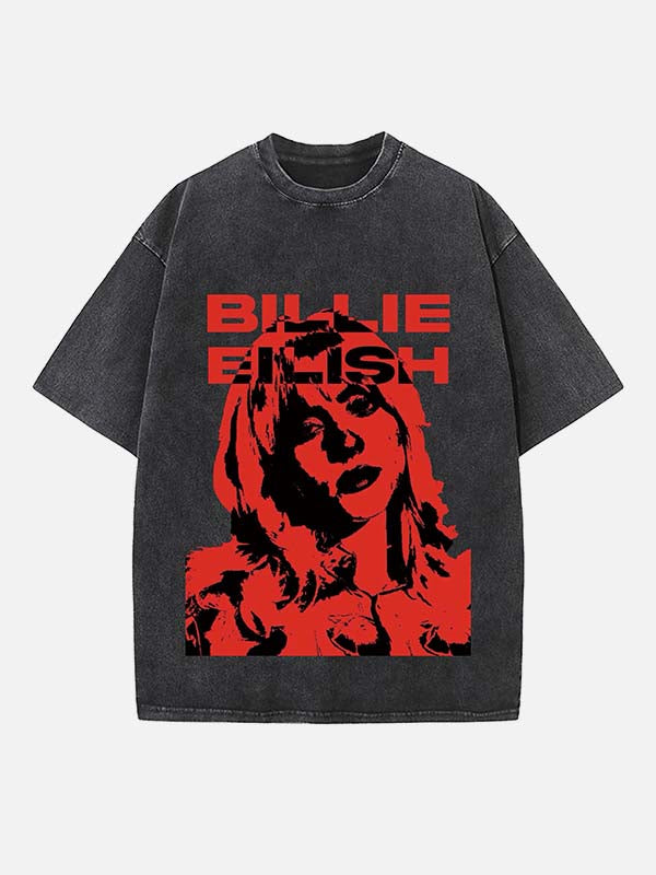 Billie Eilish Print Round Neck T-shirt