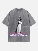 Mariah Carey Print Round Neck T-shirt