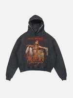 Taylor Swift Print Slant Pockets Hoodie