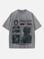 Travis Scott Print Round Neck T-shirt