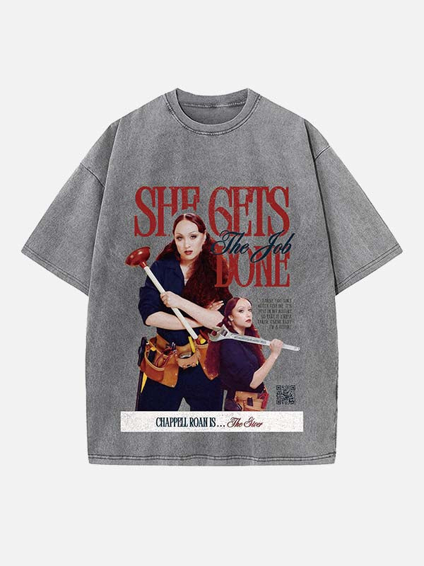 Chappell Roan Print Round Neck T-shirt