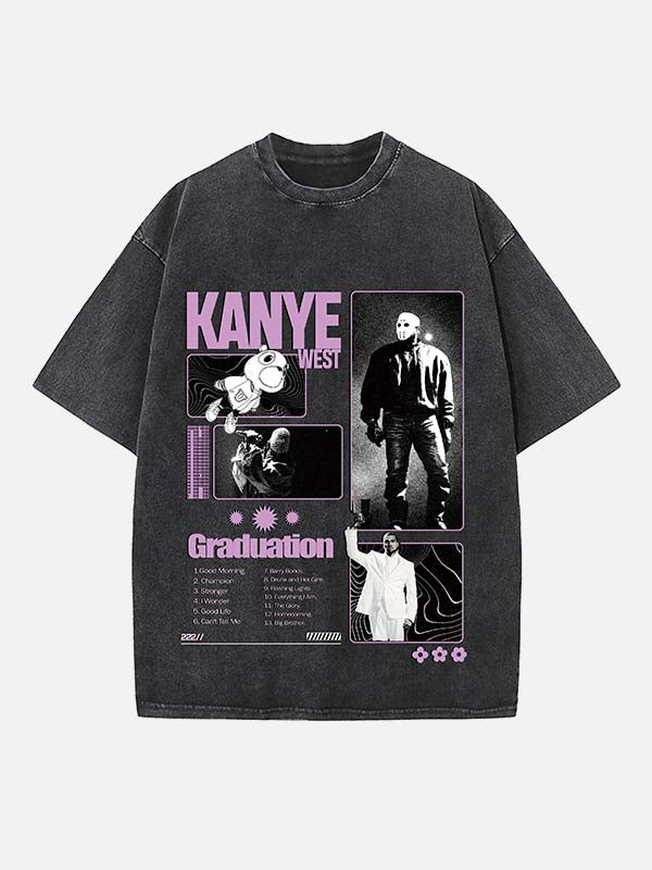 Kanye West Print Round Neck T-shirt