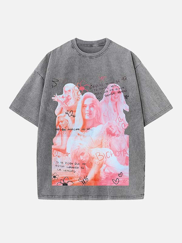 Karol G Print Round Neck T-shirt