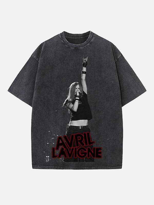 Avril Lavigne Print Round Neck T-shirt