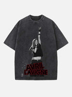 Avril Lavigne Print Round Neck T-shirt