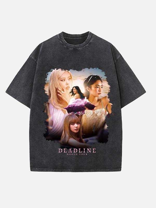 BLACKPINK Print Round Neck T-shirt