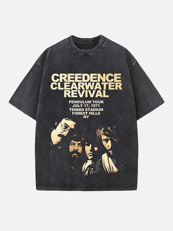 Creedence Clearwater Revival Print Round Neck T-shirt