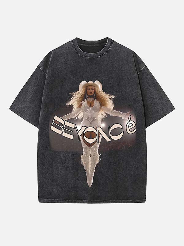 Beyoncé Print Round Neck T-shirt