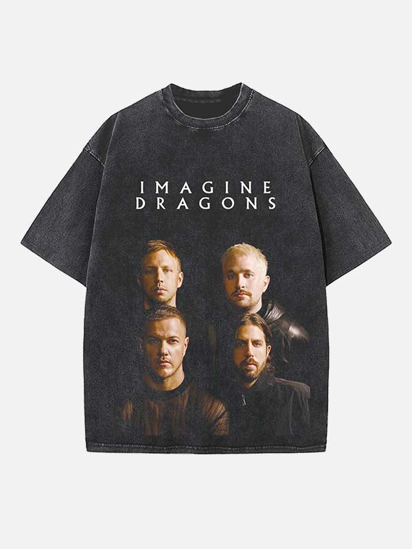 Imagine Dragons Print Round Neck T-shirt