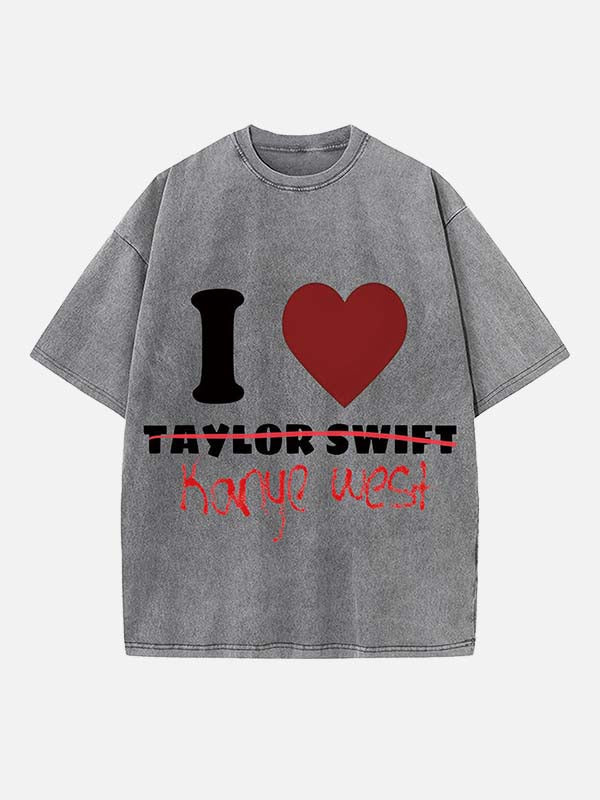 Kanye West Print Round Neck T-shirt