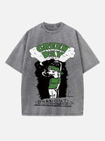 Green Day Print Round Neck T-shirt