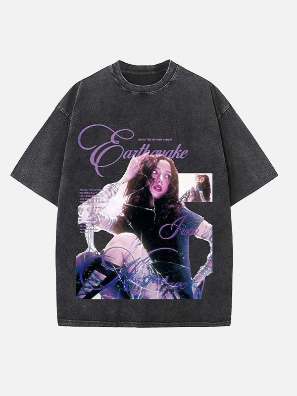 BLACKPINK Jisoo Print Round Neck T-shirt