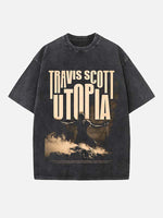Travis Scott Print Round Neck T-shirt