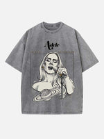 Adele Print Round Neck T-shirt
