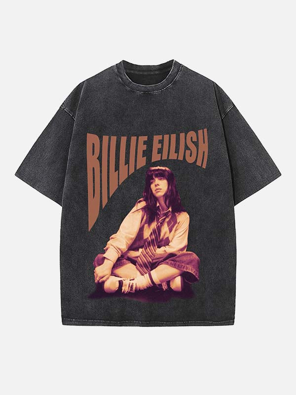 Billie Eilish Print Round Neck T-shirt