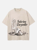 Sabrina Carpenter Print Round Neck T-shirt