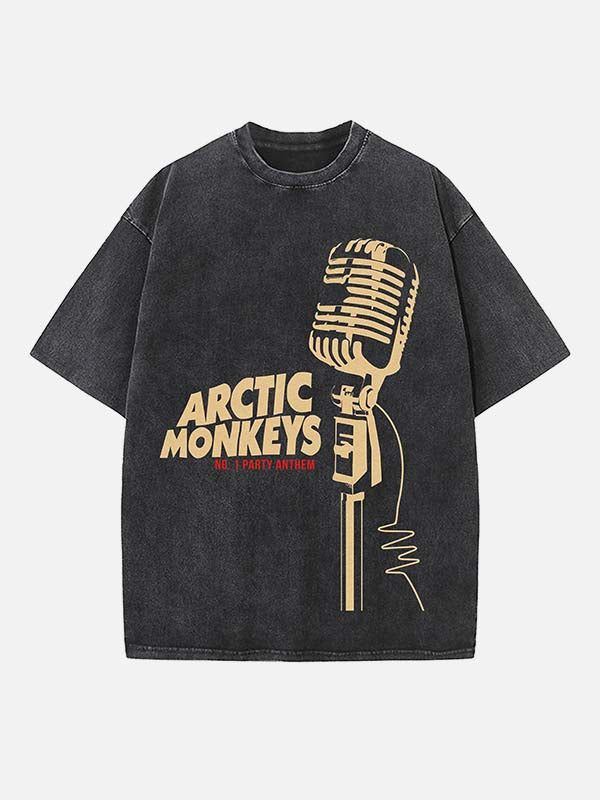 Arctic Monkeys Print Round Neck T-shirt