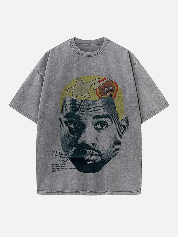 Kanye West Print Round Neck T-shirt