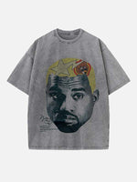 Kanye West Print Round Neck T-shirt
