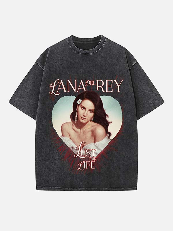 Lana Del Rey Print Round Neck T-shirt