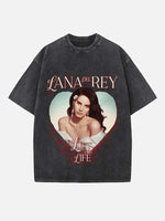 Lana Del Rey Print Round Neck T-shirt