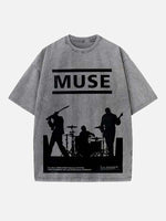Muse Print Round Neck T-shirt