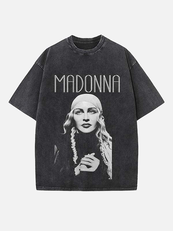 Madonna Print Round Neck T-shirt