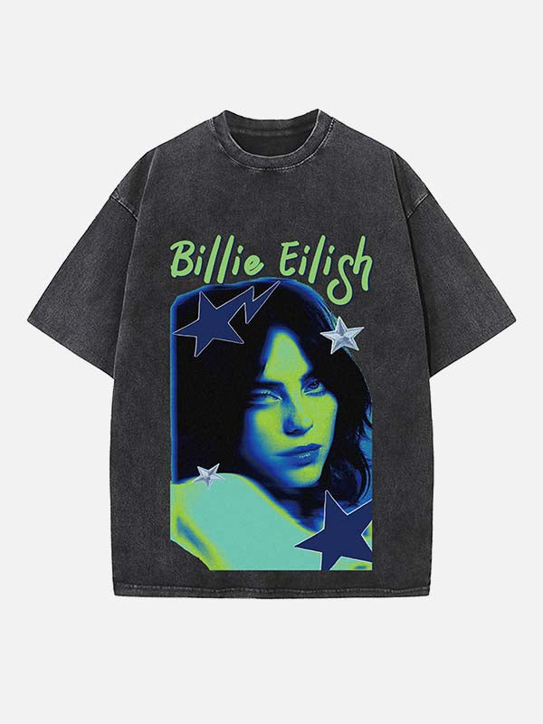 Billie Eilish Print Round Neck T-shirt