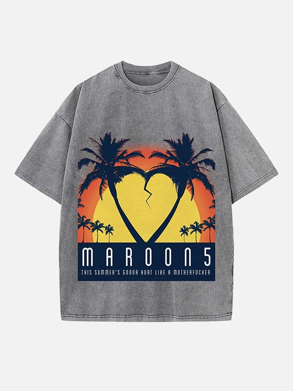 Maroon 5 Print Round Neck T-shirt