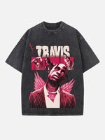 Travis Scott Print Round Neck T-shirt