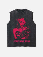 Miley Cyrus Print Round Neck Tank