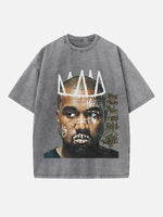 Kanye West Print Round Neck T-shirt