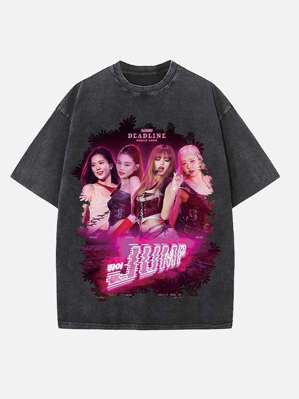 BLACKPINK Print Round Neck T-shirt