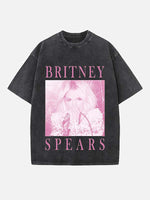 Britney Spears Print Round Neck T-shirt