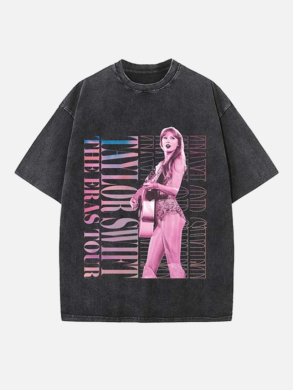Taylor Swift Print Round Neck T-shirt