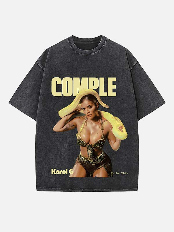 Karol G Print Round Neck T-shirt