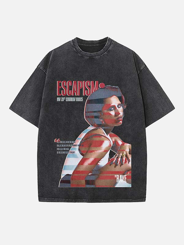 Raye Print Round Neck T-shirt