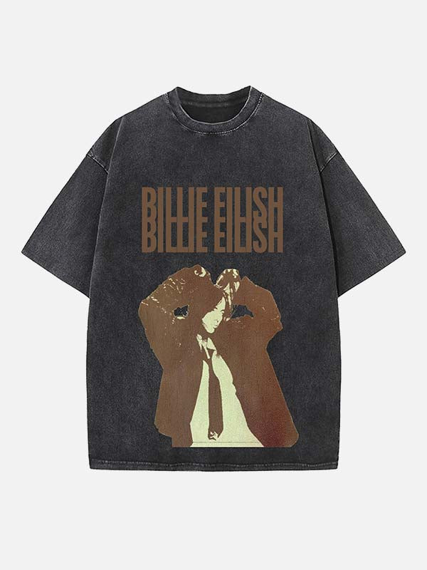 Billie Eilish Print Round Neck T-shirt