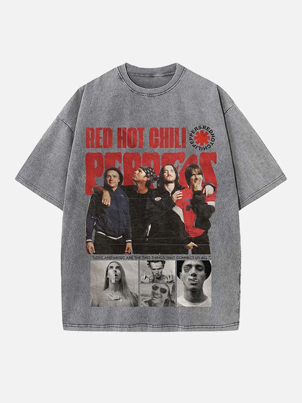 Red Hot Chili Peppers Print Round Neck T-shirt