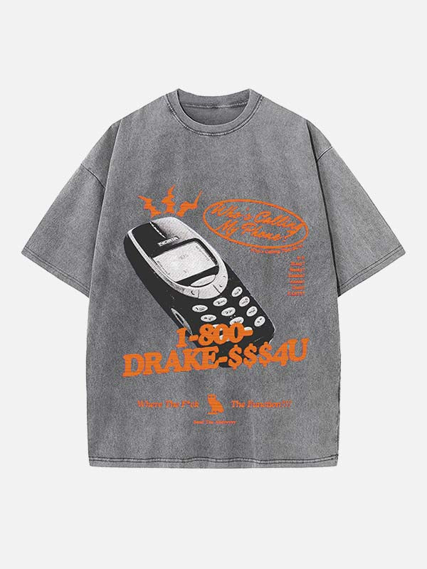Drake Print Round Neck T-shirt